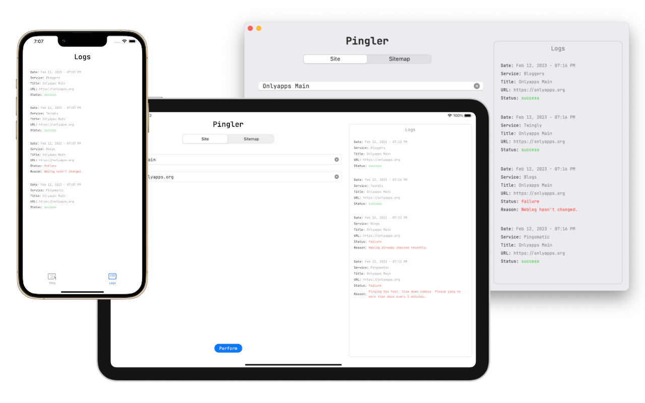 Pingler: Web SEO app